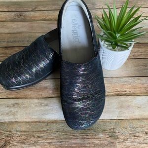 Alegria Black Metallic Clogs Size 39 KEL-193